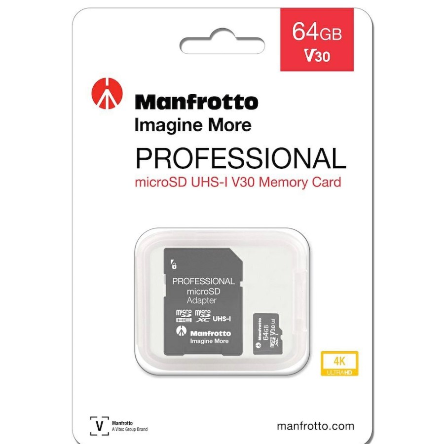 MEMORY CARDS & READERS Manfrotto | Professional, 64Gb, Uhs-I, V30, U3, 90Mb/S, Microsdxc Card