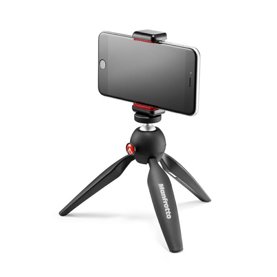 SMARTPHONES, ACTION CAMERAS & DRONES Manfrotto | Pixi Mini Tripod With Smartphone Clamp Black (Made In Italy)